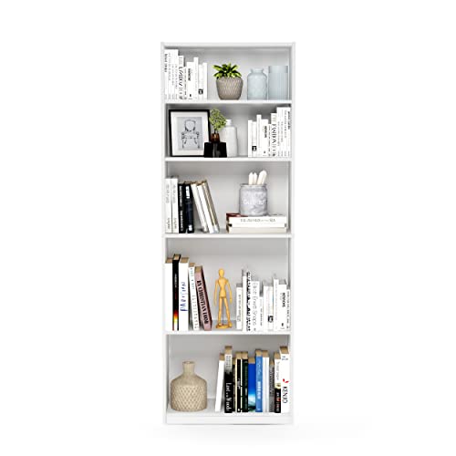 FURINNO JAYA Simply Home 5-Shelf Bookcase, 5-Tier, Black