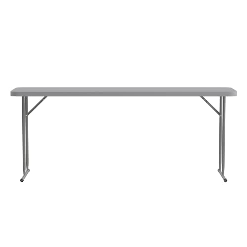 Flash Furniture Kathryn 6' Plastic Folding Training and Event Table, Rectangular Folding Training Table with 220-lb. Static Weight Capacity, White