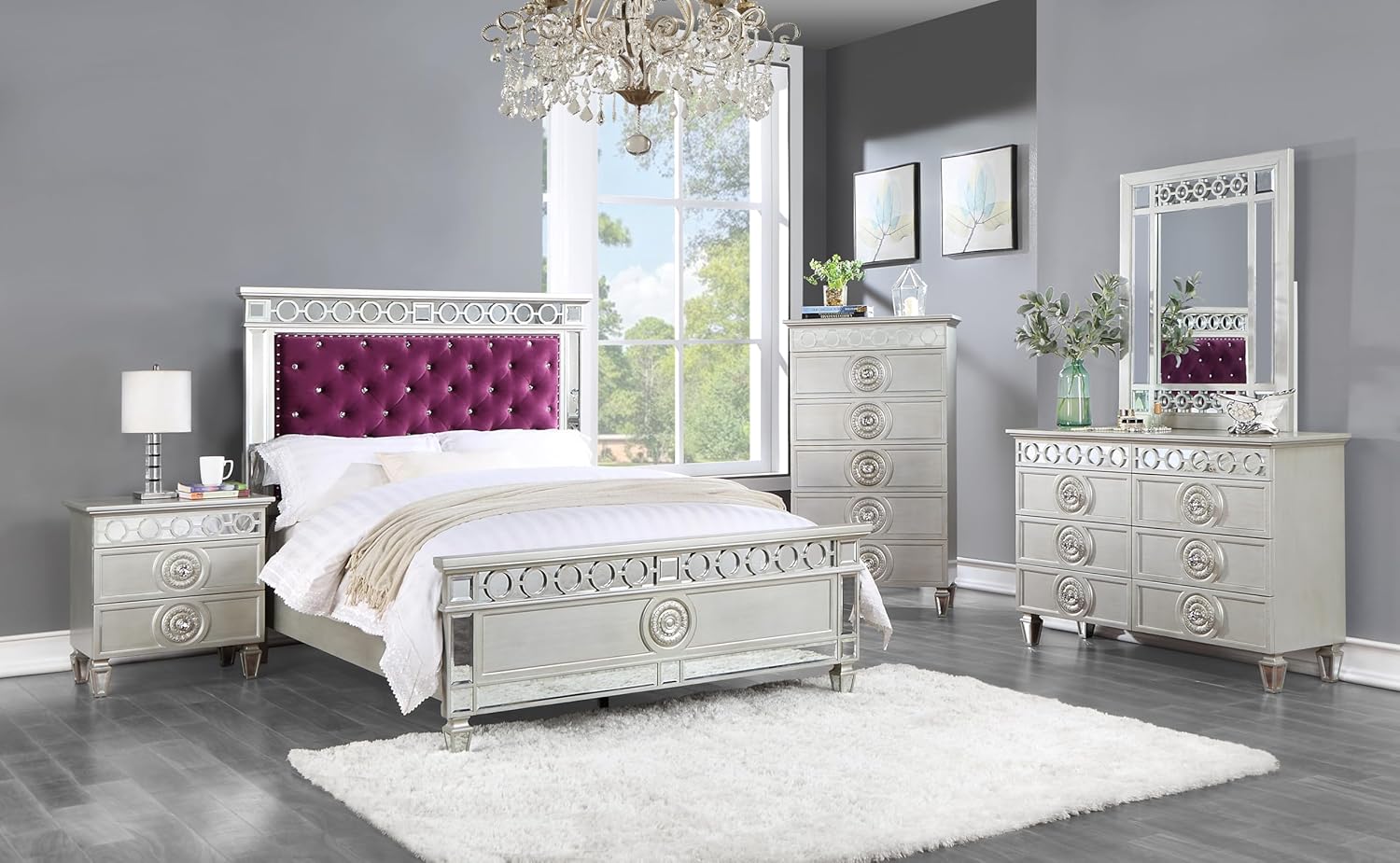 Varian Chest, Silver & Mirrored Finish BD01282