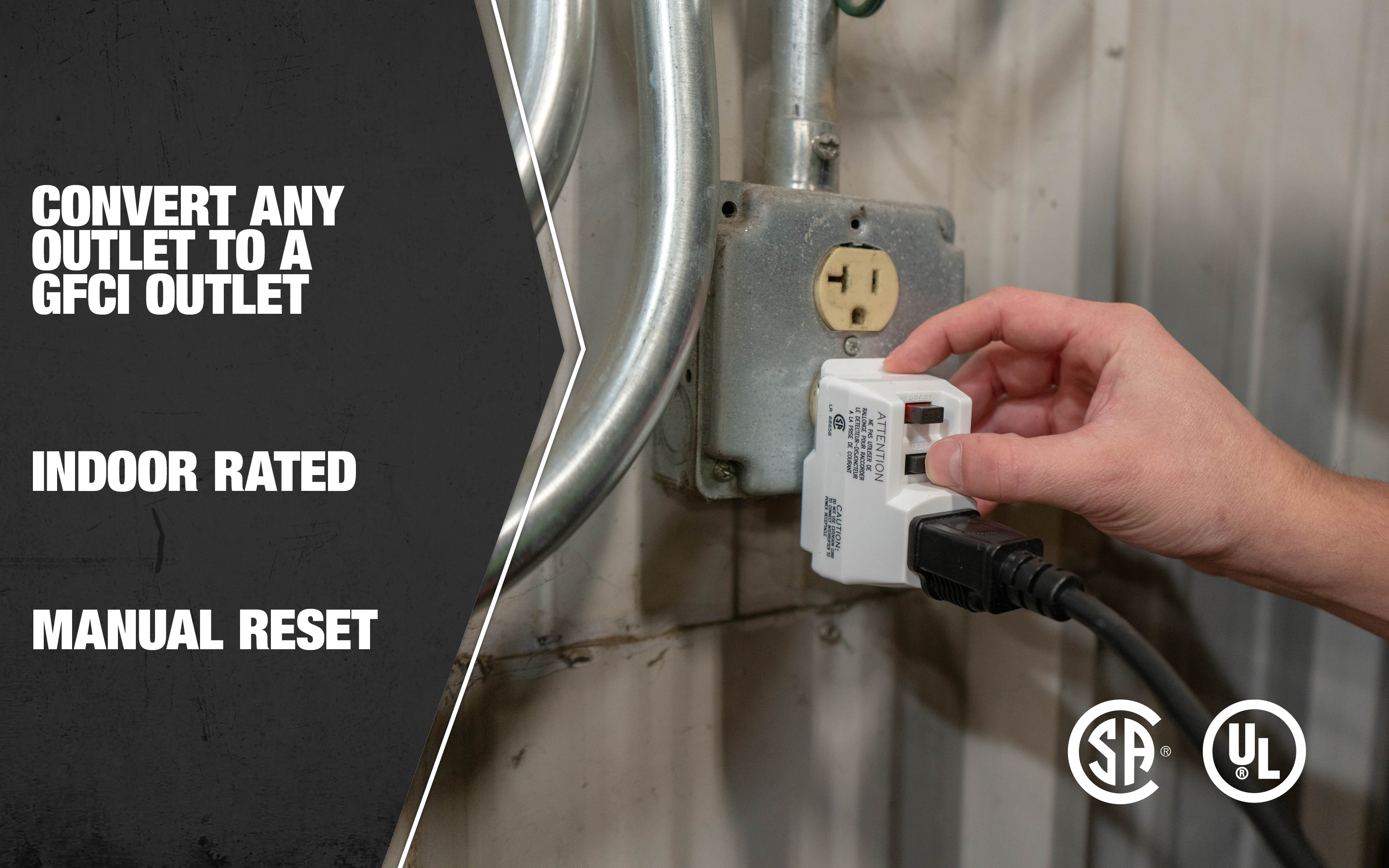 TRC 14650006-6 Shockshield White GFCI Plug with Surge Protection Electrical Outlet