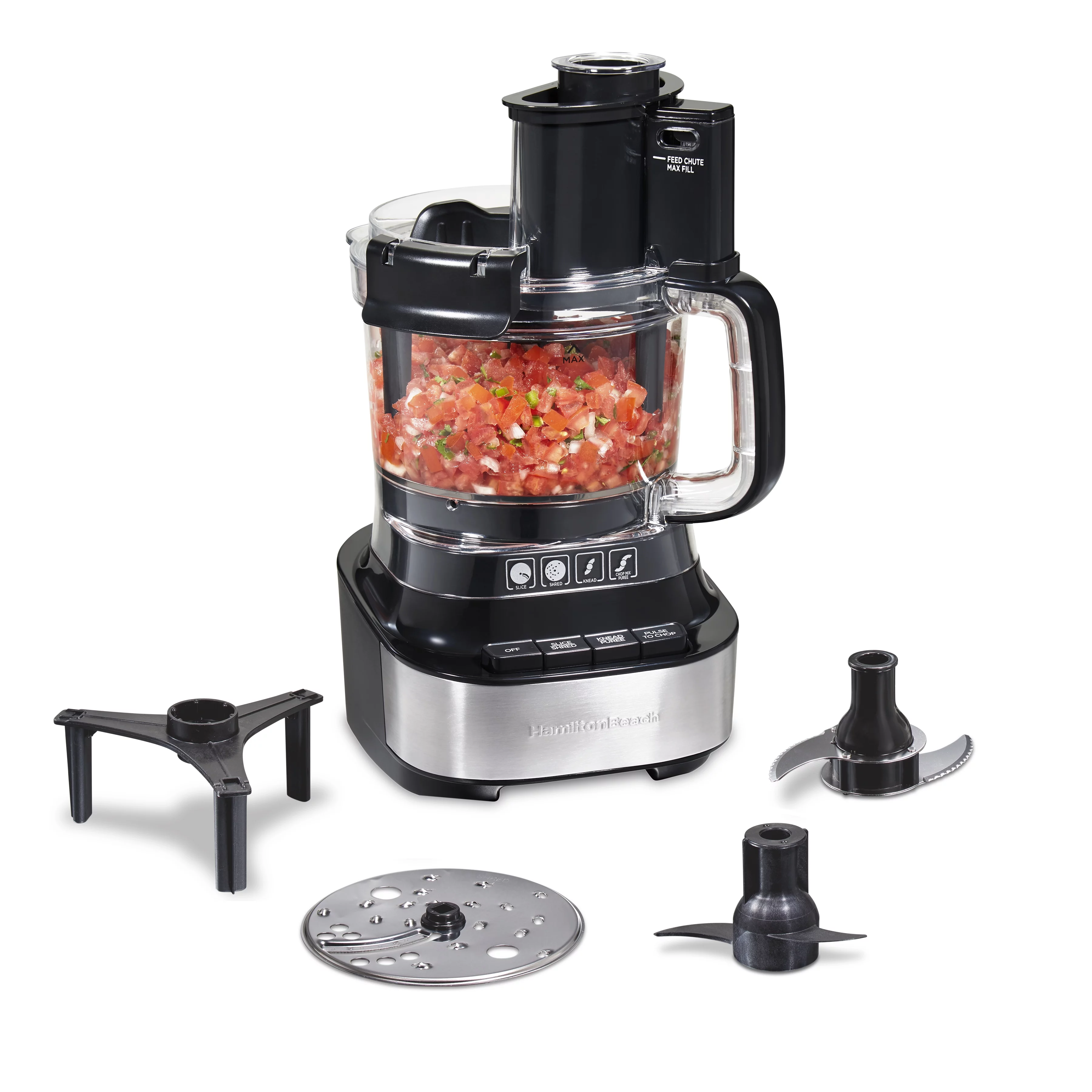 Hamilton Beach Stack & Snap Food Processor with Bowl Scraper, 10 Cup Capacity, Black, New, 70822F
