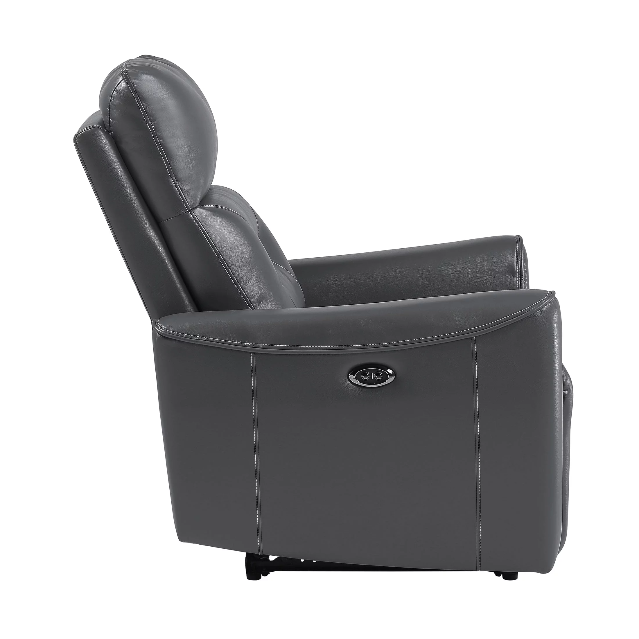 OakvillePark Betong Faux Leather Upholstered Power Reclining Chair, Dark Gray