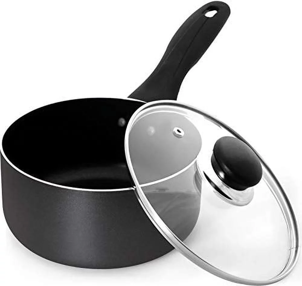 Utopia Kitchen 2 Quart Nonstick Saucepan with Glass Lid - Induction Bottom - Multipurpose Use for Home Kitchen or Restaurant