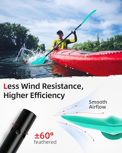 Abahub Adjustable Kayak Paddle 210-230 cm/ 230-250 cm Floating Kayaking Oars Boating Oars Canoeing Oars Black