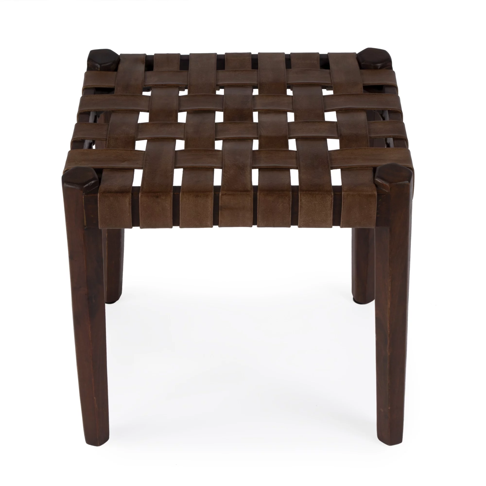 Butler Specialty Company Kerry Leather Woven Stool - Brown