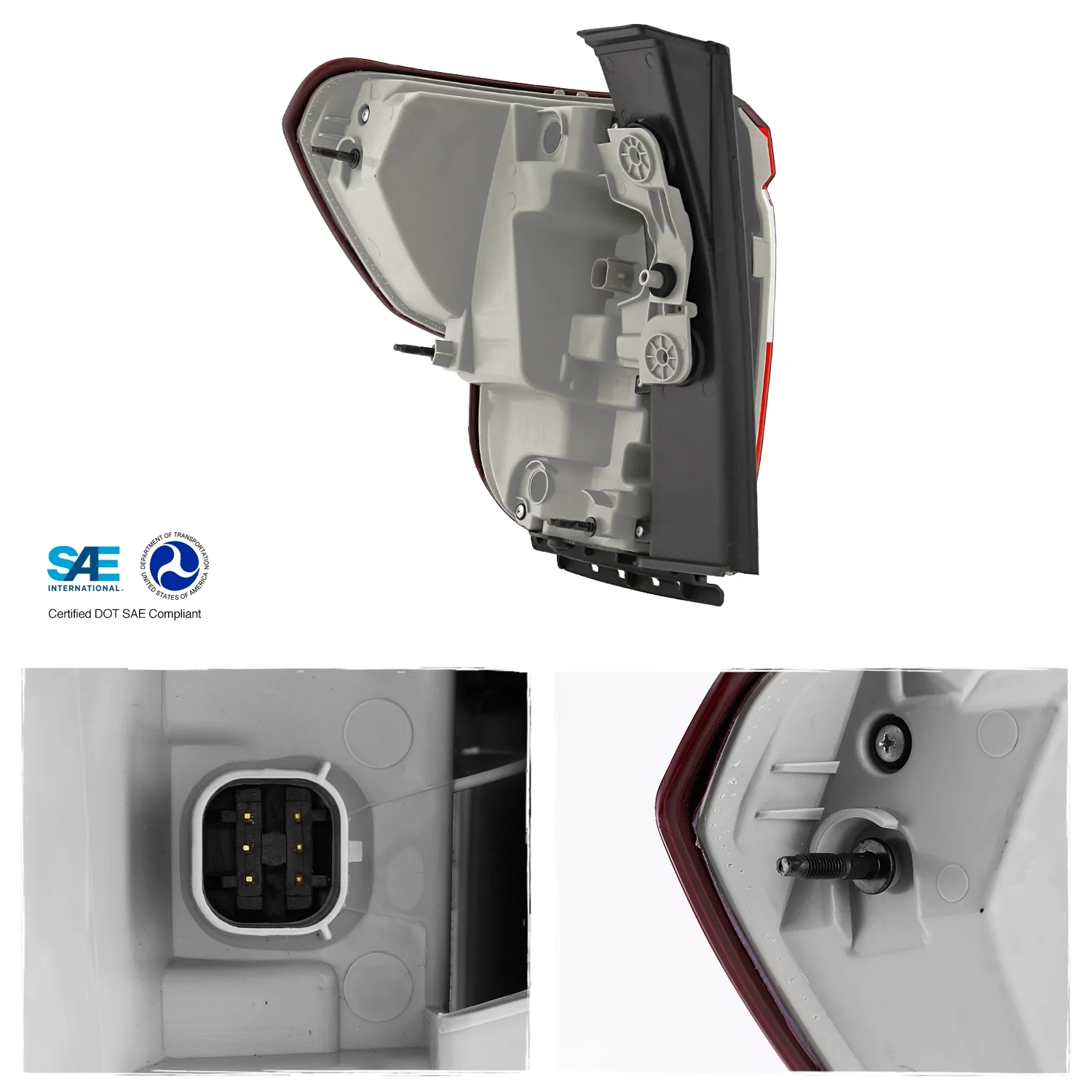 AKKON- Fit 2020 2021 2022 2023 GMC Acadia SL|SLE|SLT|DENALI Full LED Outer Chrome Tail Light Rear Brake OE Style Pair/Set Assembly