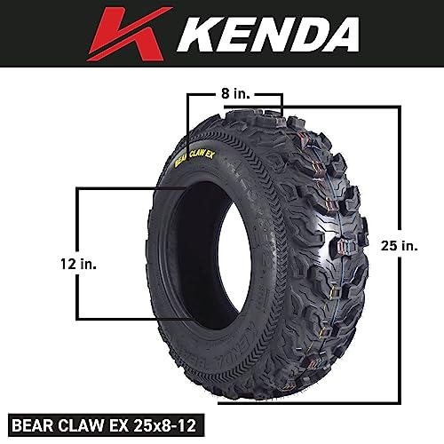 Kenda Bear Claw EX 25x8-12 Front ATV 6 PLY Tire Bearclaw 25x8x12 Single Tire