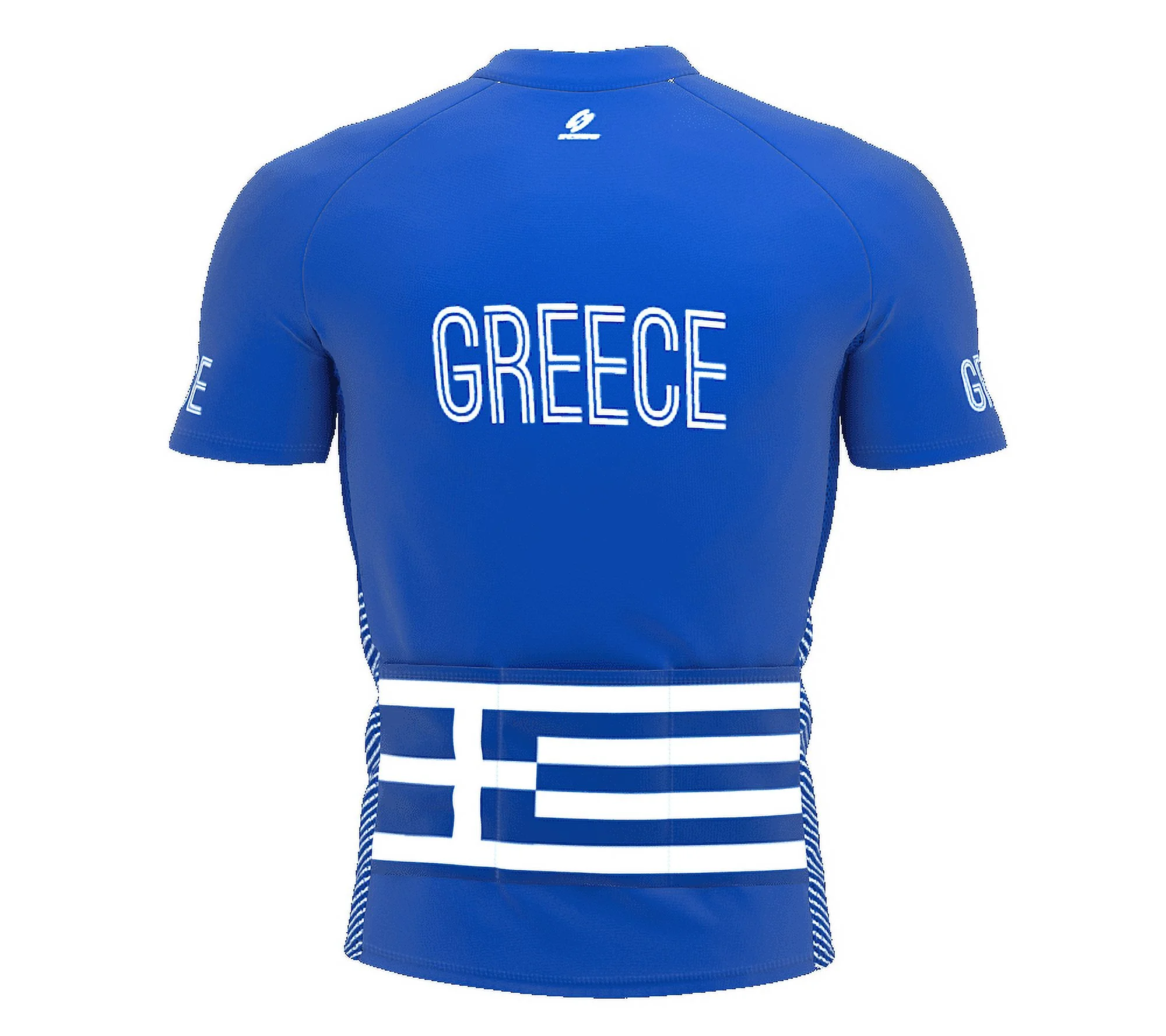 Greece Full Zipper Bike Short Sleeve Cycling Jersey  for Men - Size M