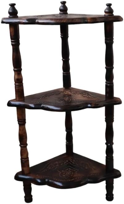 3-Tier Shelf Small Corner Rack, Wooden Handcrafted Corner Shelf, Corner Rack, Plant Stand, Vintage Furniture, Home Decor, 18