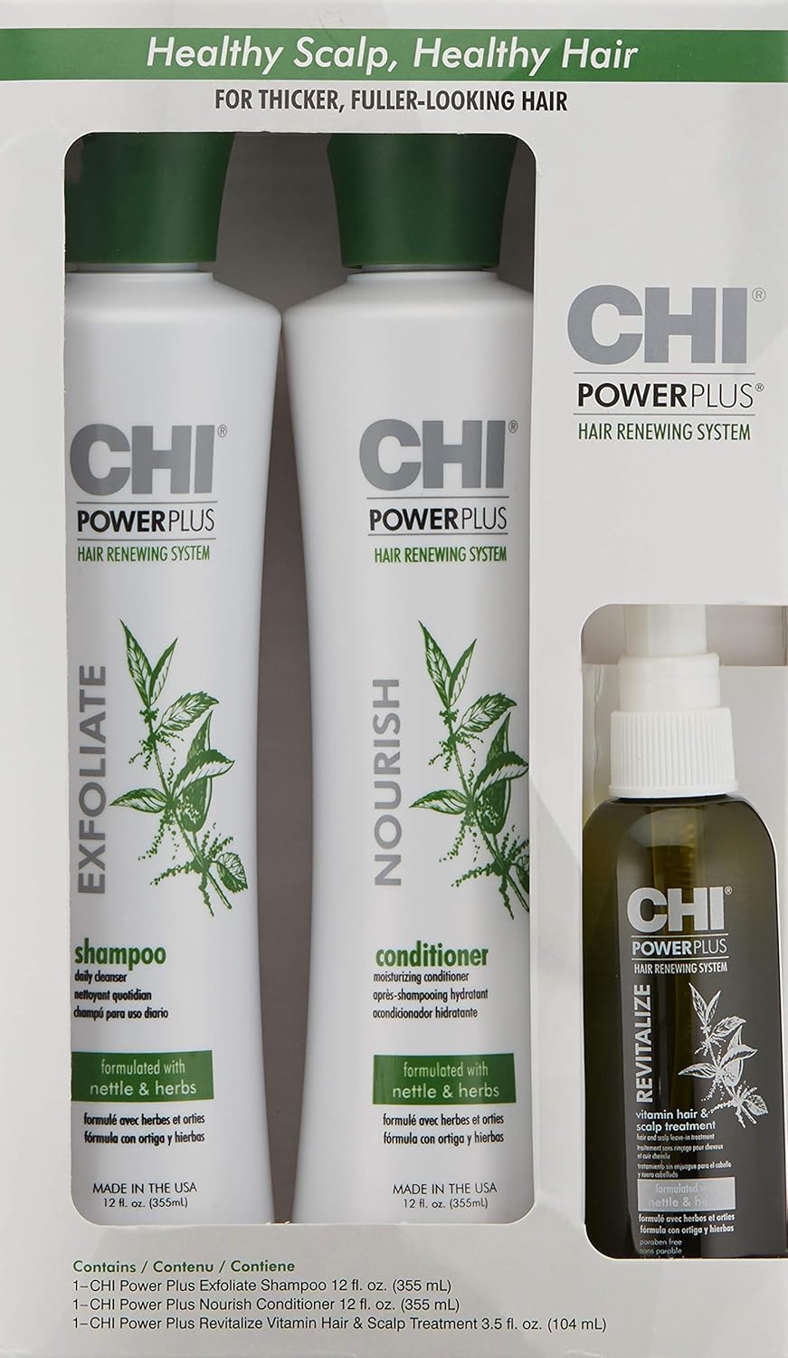 CHI Powerplus Starter Kit with Shampoo, Conditioner and Scalp Treatment