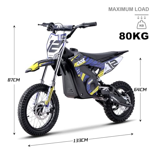 MotoTec 36v 1000w (HP112E) Electric Dirt Bike Blue