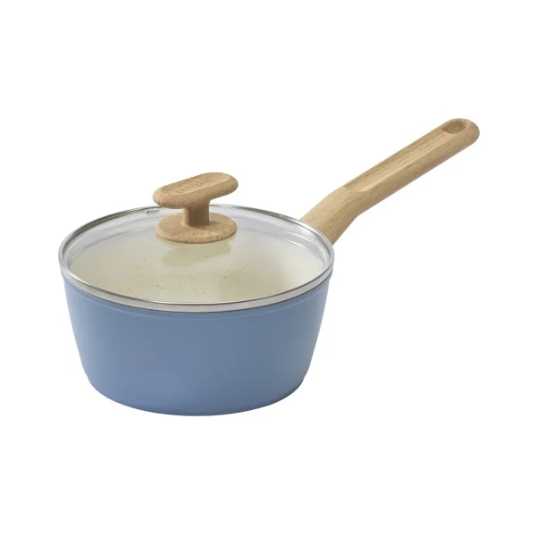 GoodCook Healthy Ceramic Titanium-infused 10-Piece Cookware Set with tools, Light Blue