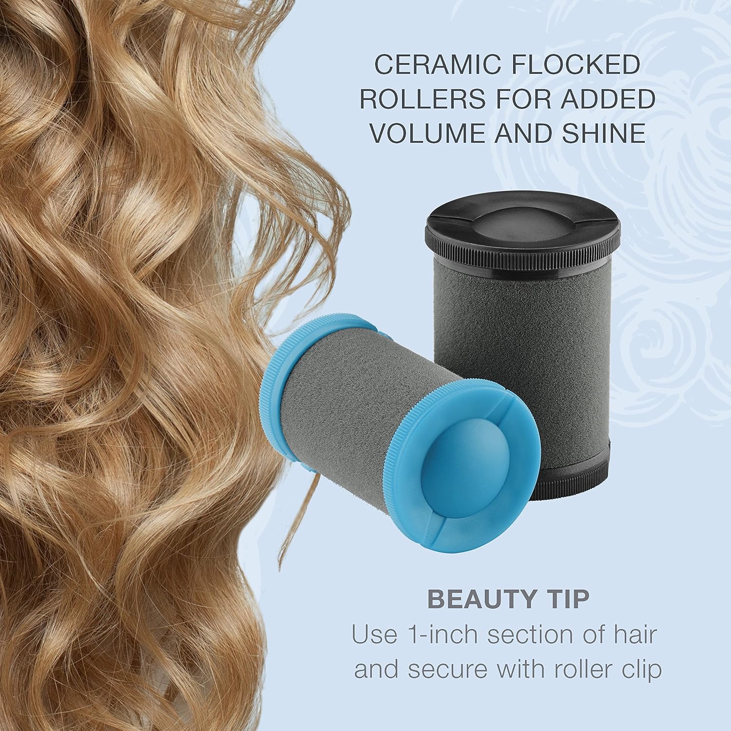 Conair Ceramic 1 1/2-inch and 1 3/4-inch Hot Rollers, Wire Pins Included, Create Big Curls and Voluminous Waves