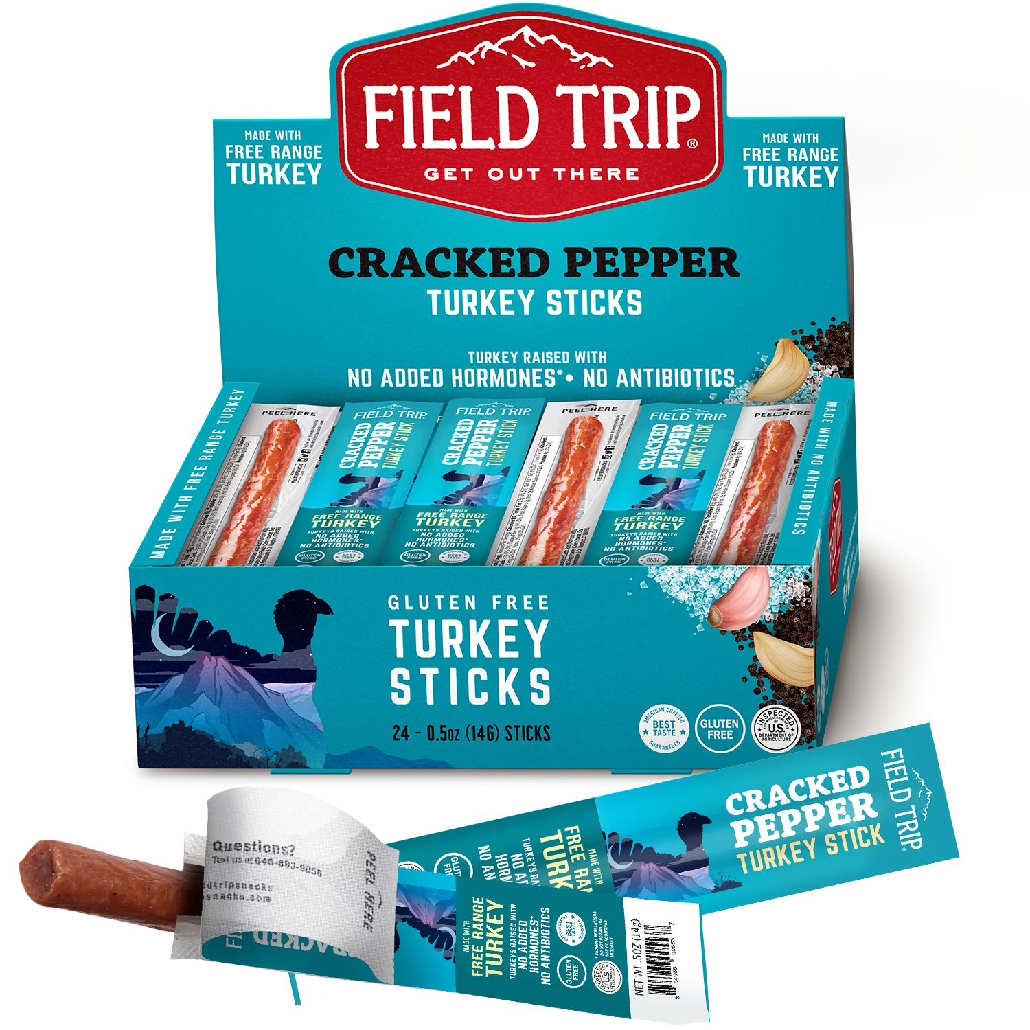 Field Trip Turkey Sticks Cracked Pepper .5 oz - 24 Pk