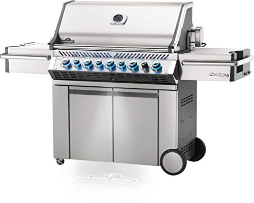 Napoleon PRO500RSIBPSS-3 Prestige PRO BBQ Propane Gas Grill, 500 sq.in. + Infrared Side and Rear Burners, Stainless Steel