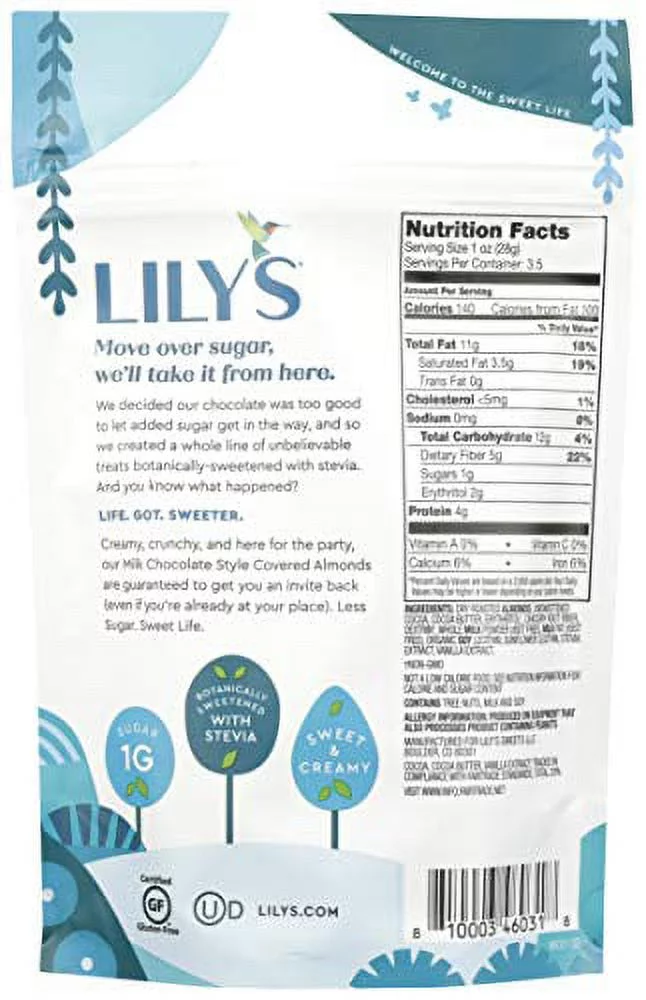 Lily'S Sweets Covred Almond Milk Chocolate Stevia, 3.5 oz Pack Of 12