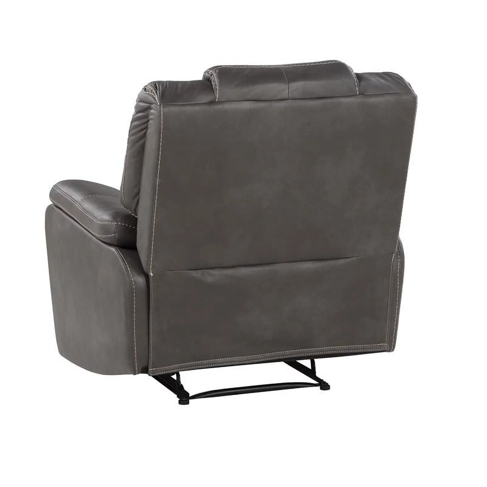 Bowery Hill Transitional Charcoal Gray Faux Leather Manual Recliner