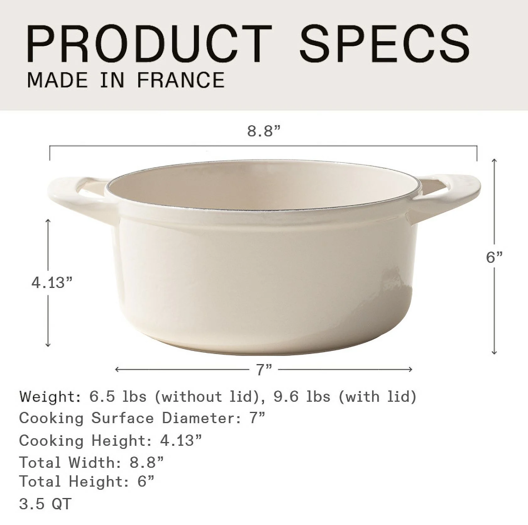 Made In Cookware - Dutch Oven 3.5 Quart - Red - Enameled Cast Iron - Exceptional Heat Retention & Durability - Professional Cookware - Made in France - Induction Compatible