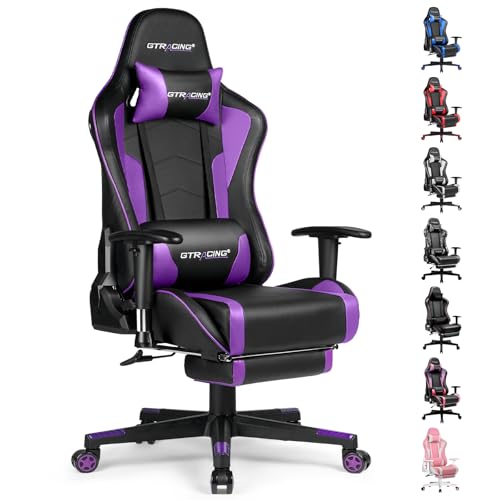GTRACING Gaming Chair with Footrest Speakers Video Game Chair Bluetooth Music Heavy Duty Ergonomic Computer Office Desk Chair