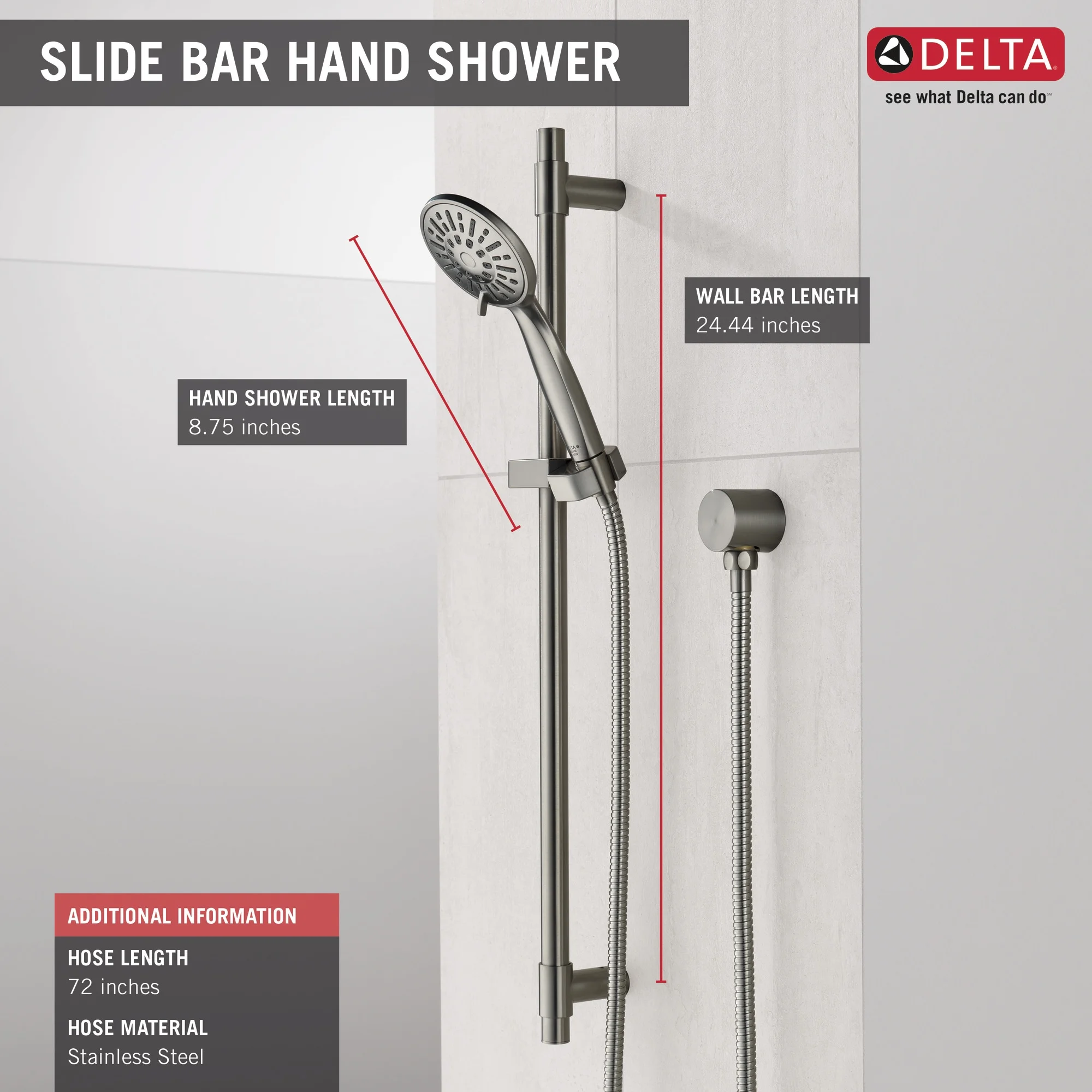 Delta Universal Showering Components Hand Shower 1.75 GPM w/Slide Bar 4S