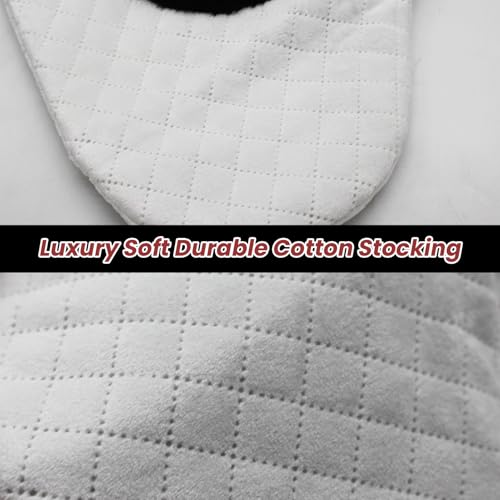 Dog Christmas Stocking Dual-Layer, 20 inch Dog Stocking Single, Pet Christmas Stockings with 3D Black Doggy, Large Animal Buffalo Red Plaid Xmas Stockings for Dogs Family Decorations