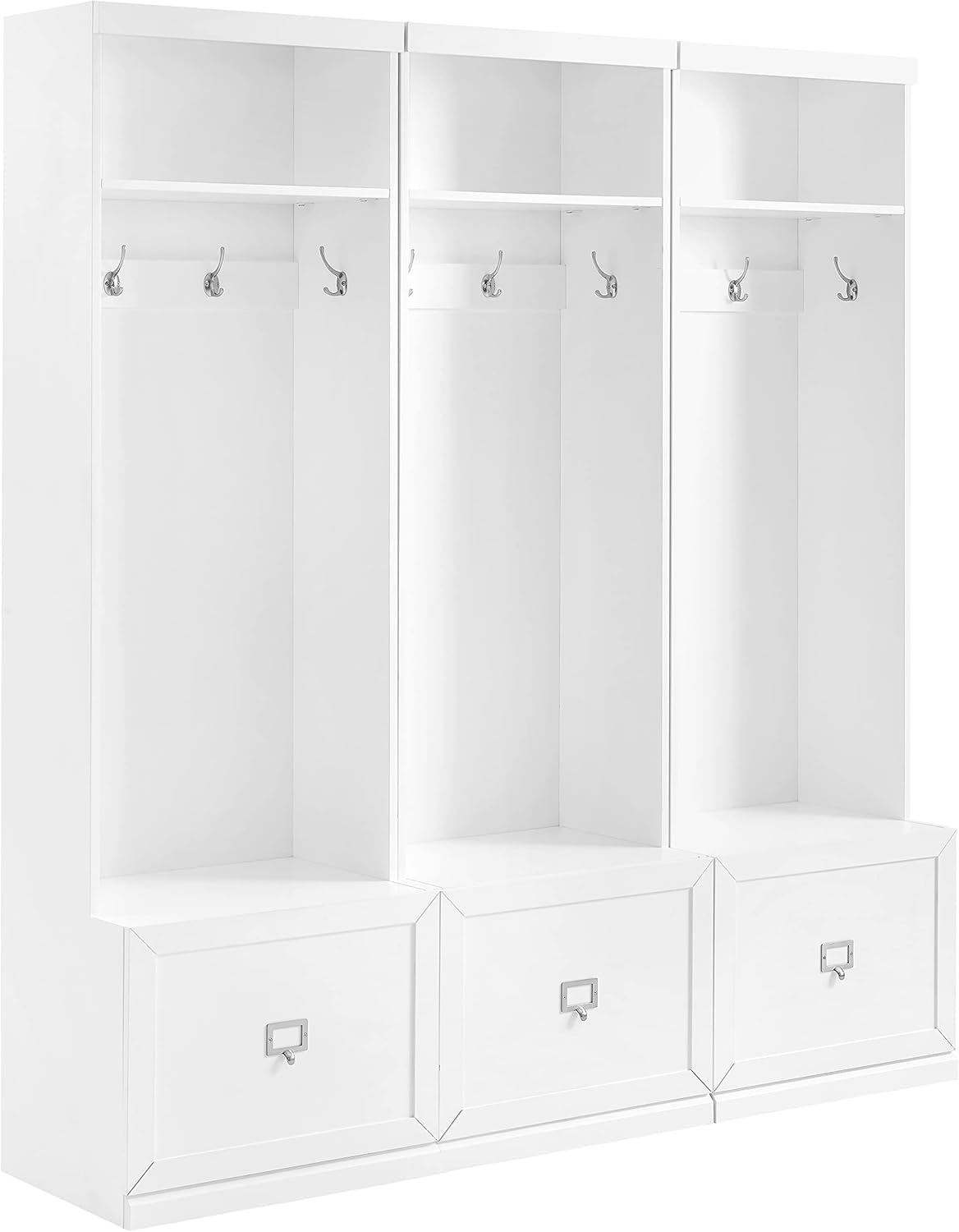 Crosley Furniture Harper 3-Piece Entryway Set with 3 Hall Trees, White