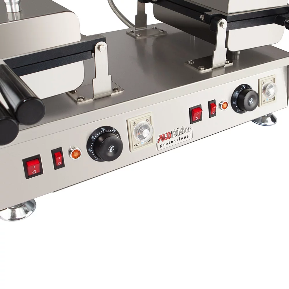 ALDKitchen Taiyaki Maker | Fish Waffle Iron | Stainless Steel Taiyaki Machine with Cast Iron Pan | 4 Open-Mouth Fish Waffles | 110V