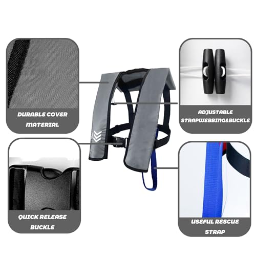 Automatic Inflatable Life Jacket|Life Vest for Adults|PFD Low Profile|Supports up to 330 lbs(YSH700)