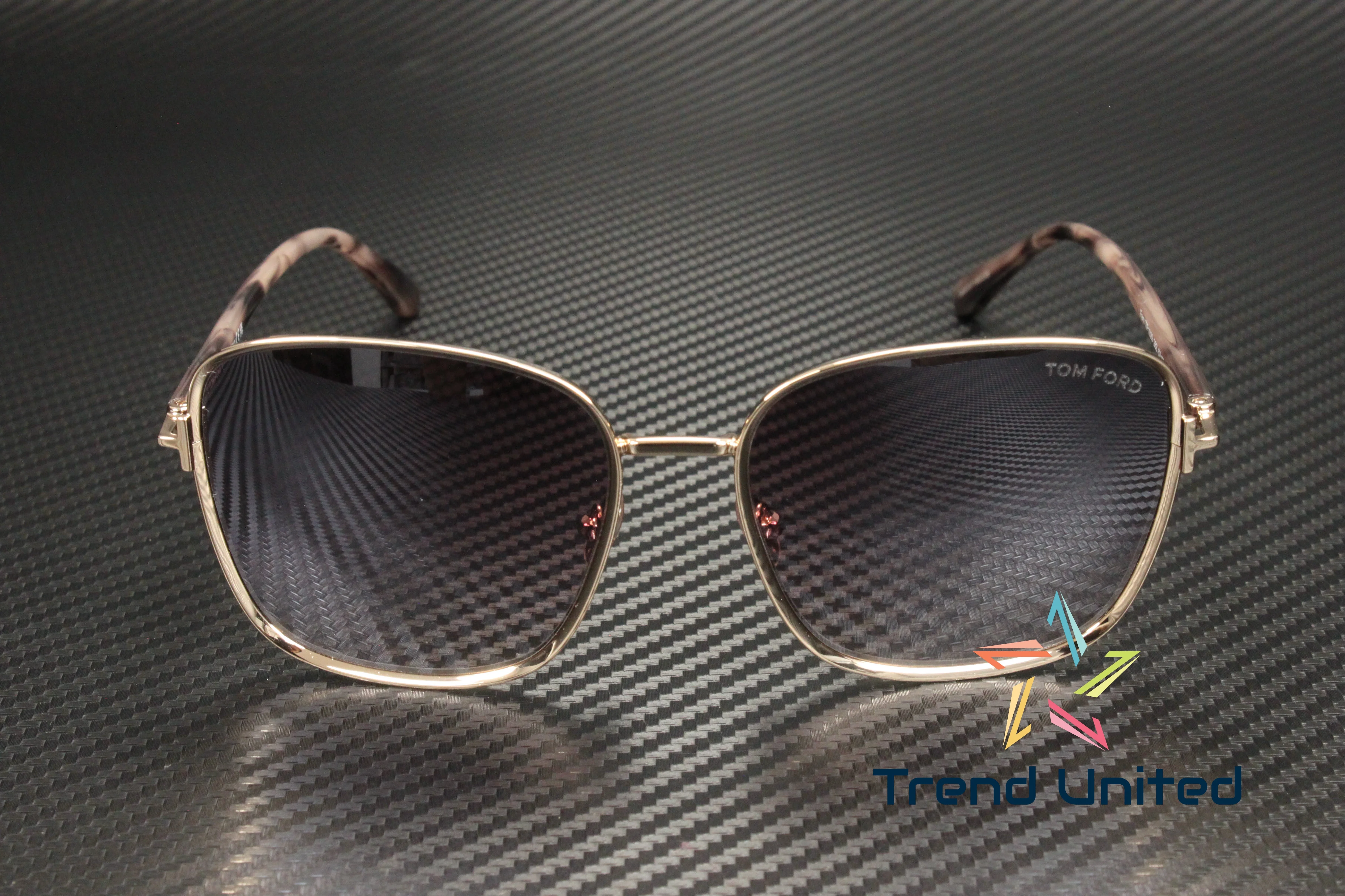Tom Ford FT1029 28Z Metal Shiny Rose Gold Gradient 57 mm Women's Sunglasses