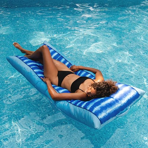 Big Joe Kona Hammock No Inflation Needed Pool Lounger with Headrest, Quick Draining Fabric, 4 feet Big