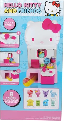 Jazwares Hello Kitty and Friends, 12” Claw Machine with 8 Collectible Mini Figures - Officially Licensed Sanrio Product from (Amazon Exclusive)
