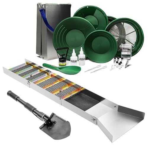 ASR Outdoor Complete 21pc Gold Prospecting Equipment Mining Kit with 1/2 and 1/8 Classifier Screens