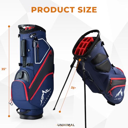 14 Way Dividers Golf Stand Bag Lightweight, Golf Bag for Men Women with Multiple Pockets, Dual Strap and Rain Cover Hood