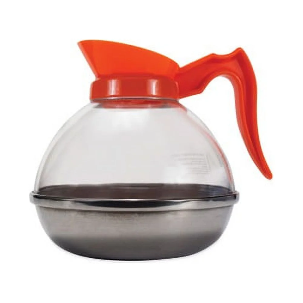 Unbreakable Decaffeinated Coffee Decanter 12-Cup, Stainless Steel/Polycarbonate