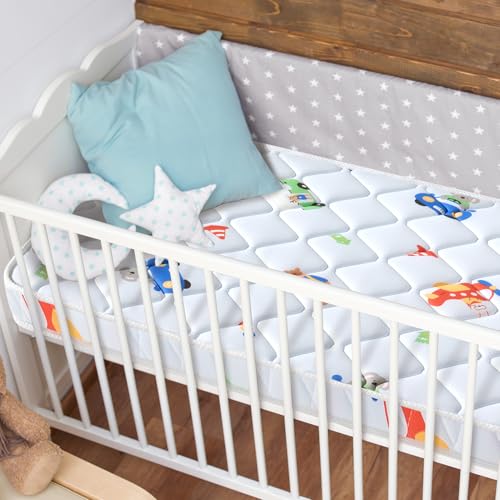 Premium Crib & Toddler Mattress,100% Knitted Fabric, Premium Fleece Surface-Hypoallergenic, 5