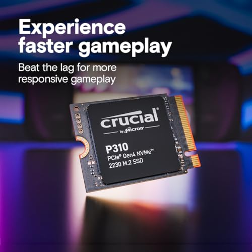 Crucial P310 1TB PCIe Gen4 2230 NVMe M.2 SSD - Up to 7,100 MB/s - Uplevel Your Console - Internal Solid State Drive (PC) - CT1000P310SSD2​