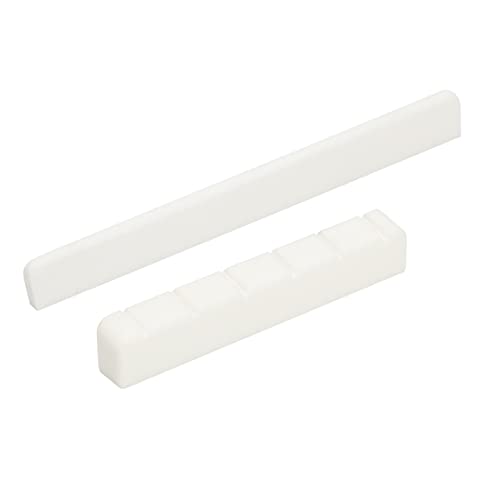 Miwayer 6 String Acoustic Guitar Bone Bridge Saddle and Nut Made of Real Bone