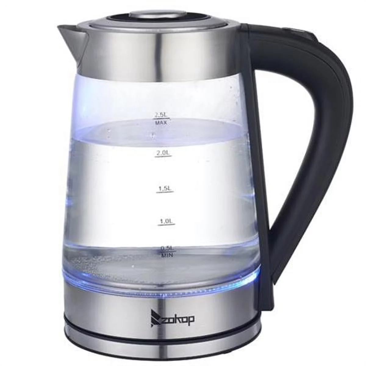 Electric Kettle,HD-250 110V 1500W 2.5L Electric Kettle with Blue Glass