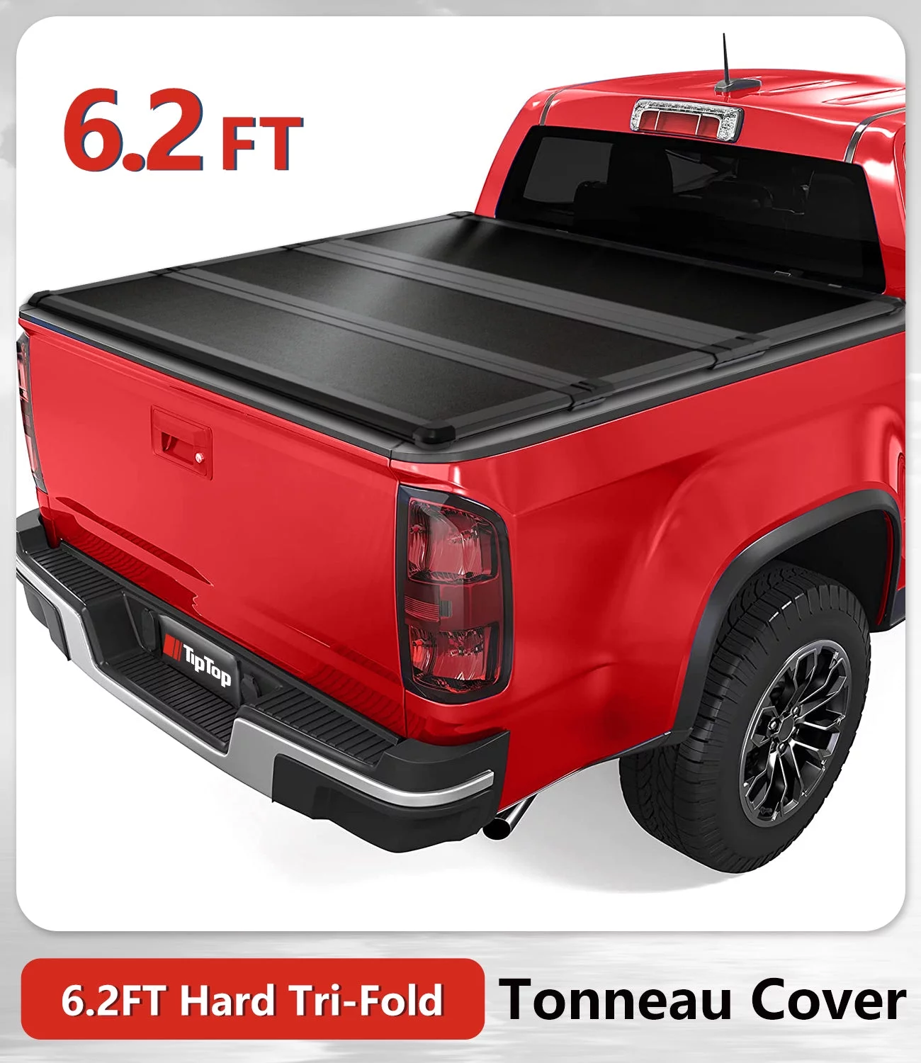TIPTOP Tri-Fold Hard Tonneau Cover Truck Bed FRP On Top For 2015-2023 Colorado / Canyon 6.2ft Bed (74