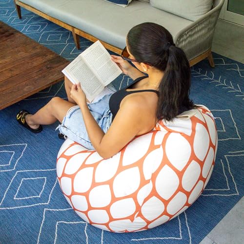 Big Joe Tuffet Weatherproof Bean Bag Chair, Paprika Bella Sunmax, Durable Weather Resistant Fabric, 2.5 feet Teardrop
