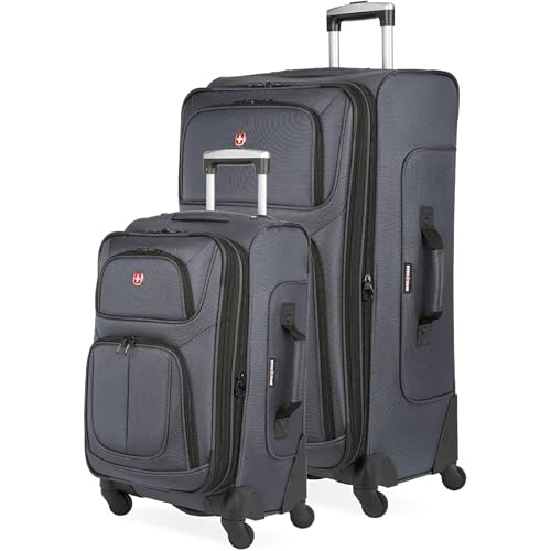 SwissGear Sion Softside Expandable Roller Luggage, Teal, 3 Piece Set (21/25/29)