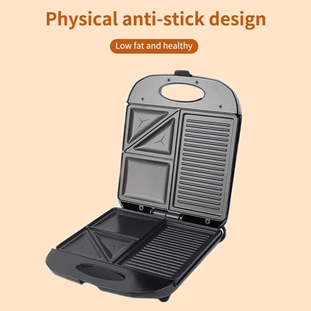 Htovila 1400W Grill Machine Waffle Maker with Iron Non-Stick Coating and 3in1 Shaped Electric Griddle Sandwich Eggs Multifunctional Heating Panini Bread Portable for Indoor Use