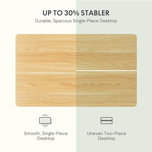 FLEXISPOT EN2 Whole-Piece Standing Desk with Clamp Power Strip, 55 x 28” Electric Stand Up Height Adjustable Desk with Cable Management (Black Frame + 55