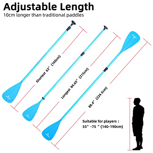 LEDONNE SUP Paddle 4-Piece Adjustable Kayak Paddle Floating Lightweight Paddle Board Oar with Aluminum Alloy Shaft and 2 Nylon Blades Best Price Based on Our 3 Million Sets Per Year 500 bought monthly