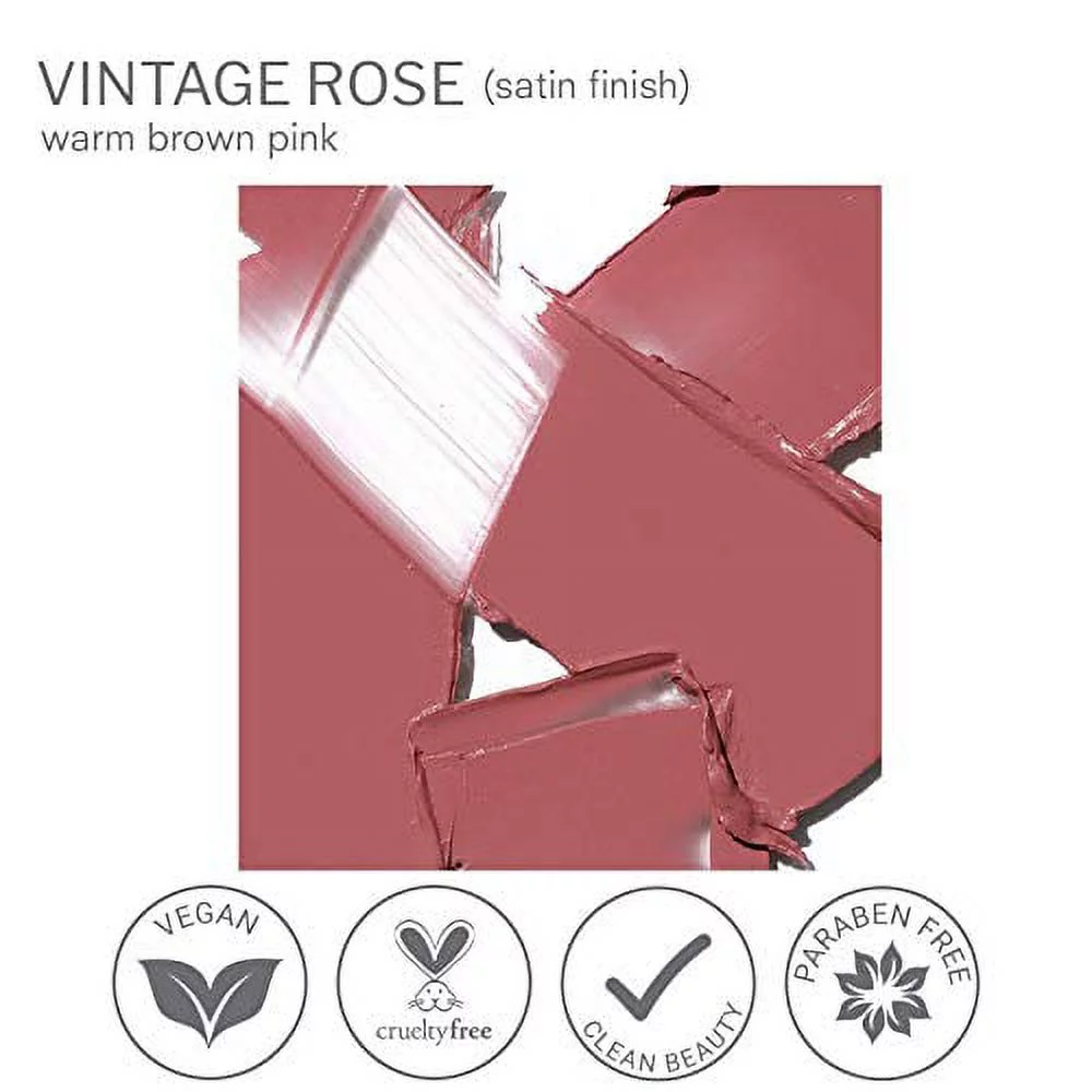 True + Luscious Super Moisture Lipstick - Vegan and Cruelty Free, Non Toxic Formula - 0.12oz, Shade: Vintage Rose