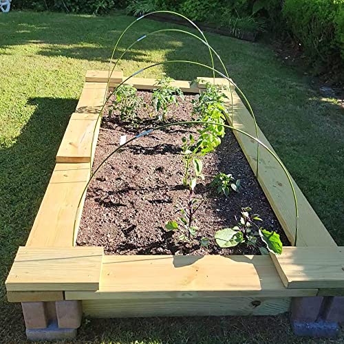 Hoop House Greenhouse Hoops Garden Hoops for Raised Beds for Row Cover Hoops Wire Hoops Garden Hoop House Kit Super Hoops for Garden Beds Row Hoops Garden Tunnel (20packs (Garden Bed 2.8ft-4.2ft W))