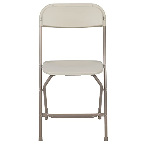 EMMA + OLIVER Set of 2 Plastic Folding Chairs - 650 LB Weight Capacity Lightweight Stackable Folding Chair in White