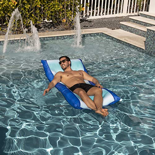 Big Joe Kona Hammock No Inflation Needed Pool Lounger with Headrest, Quick Draining Fabric, 4 feet Big