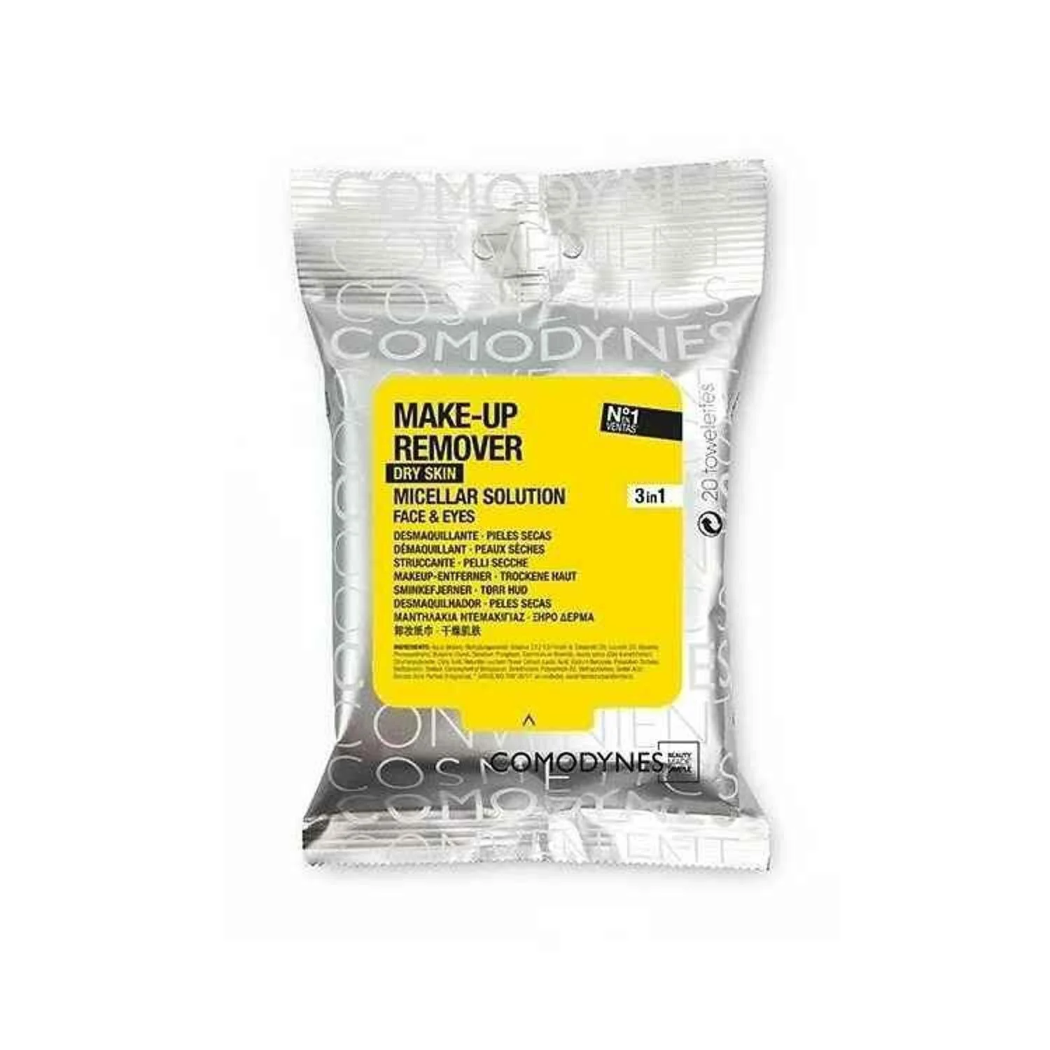 Comodynes Makeup Remover Micellar Solution Dry Skin (20 Towelettes)  Fixed Size