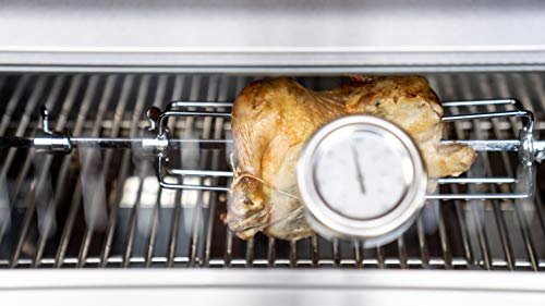 Monument Grills Larger 4-Burner Propane Gas Grills Stainless Steel Cabinet Style with Side & Infrared Side Sear Burners with Stainless Steel Rotisserie Kit(2 Items)